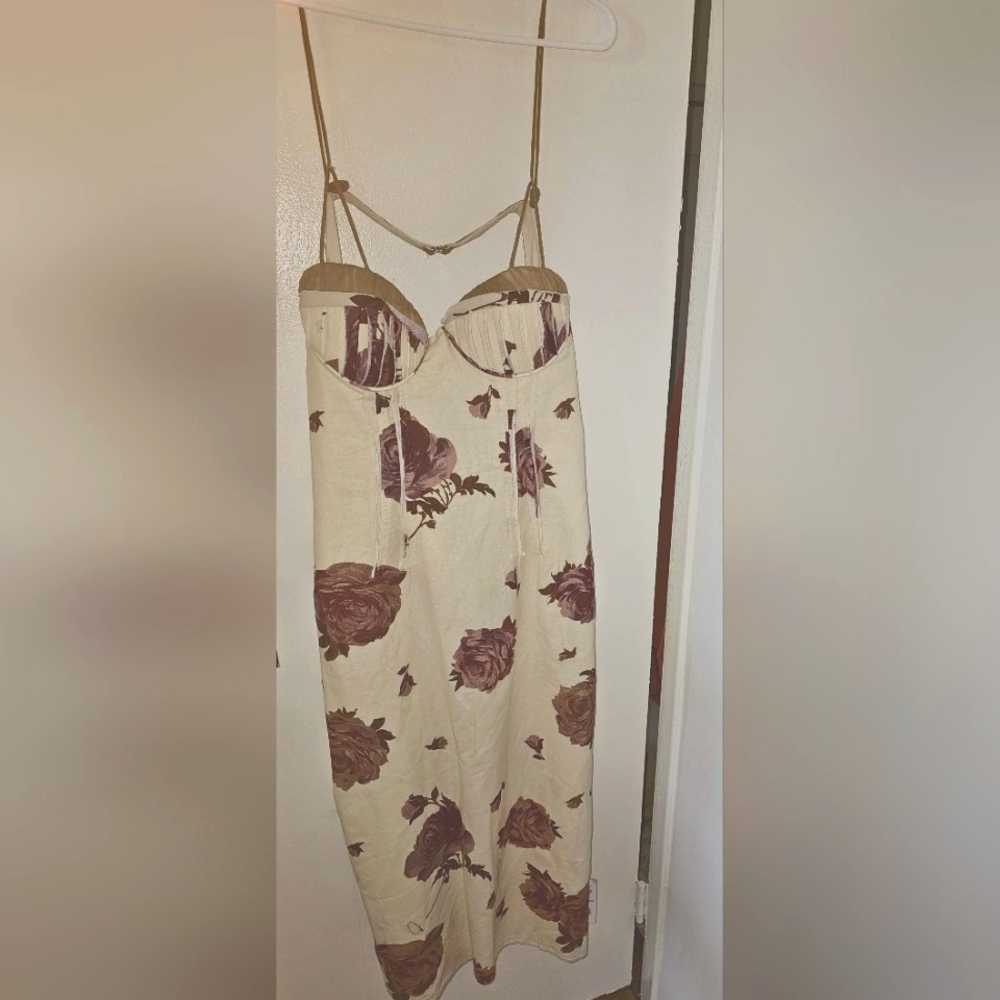 Floral Print Dress with Spaghetti Straps